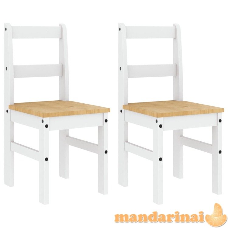 Valgomojo kėdės panama, 2vnt., baltos, 40x46x90cm, pušis