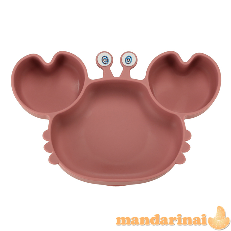 Silikoniniai indai vaikams krabui 19 el tamsiai rožinė 1