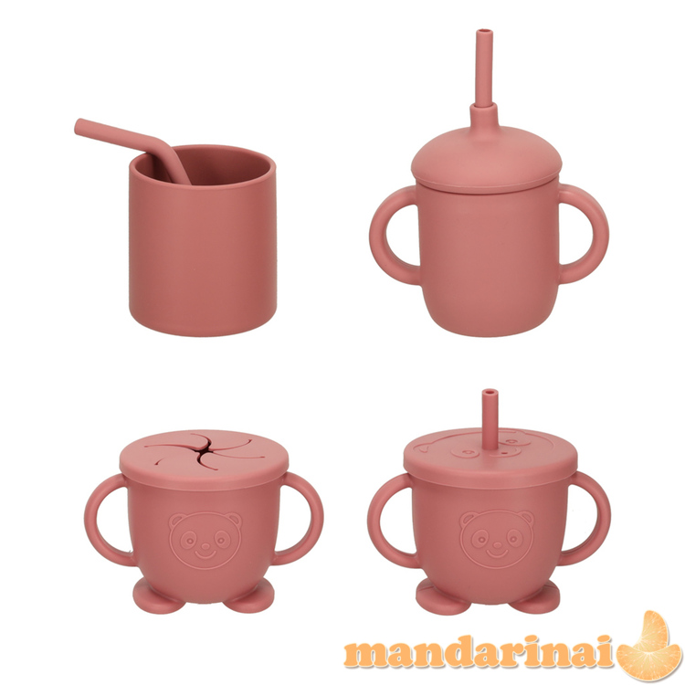 Silikoniniai indai vaikams krabui 19 el tamsiai rožinė 3