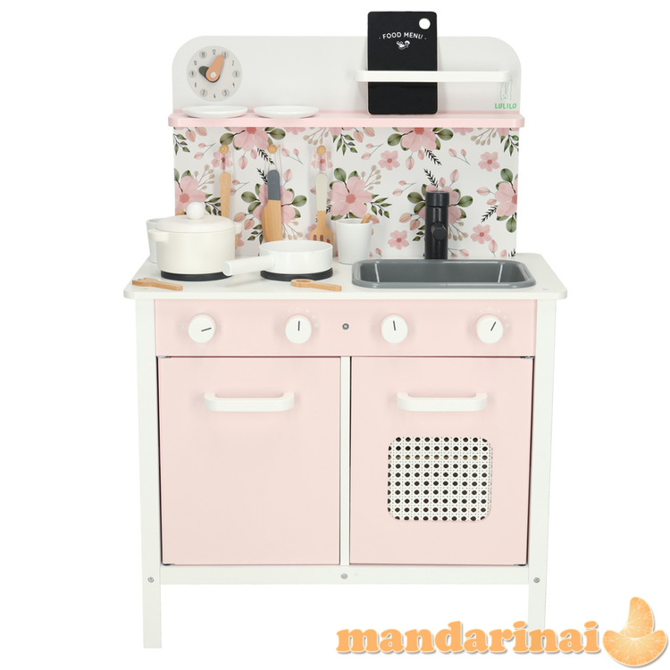 Medinė virtuvinė rožinių gėlių orkaitė LULILO