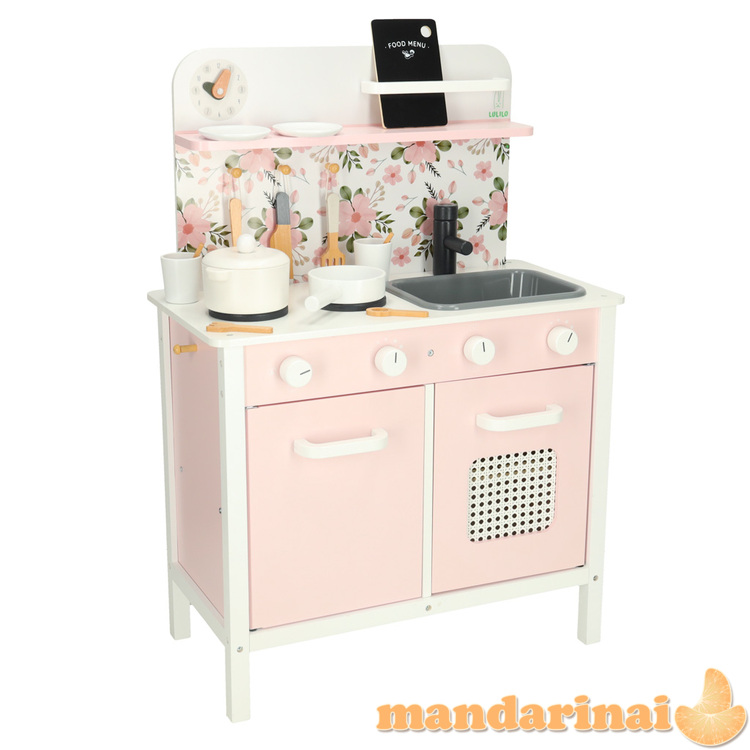 Medinė virtuvinė rožinių gėlių orkaitė LULILO