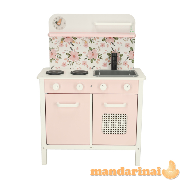 Medinė virtuvinė rožinių gėlių orkaitė LULILO