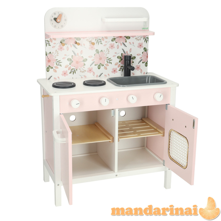 Medinė virtuvinė rožinių gėlių orkaitė LULILO