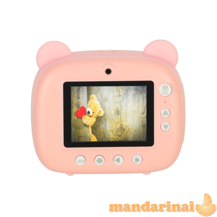 Momentinis fotoaparatas vaikams meškiukas rožinis 3