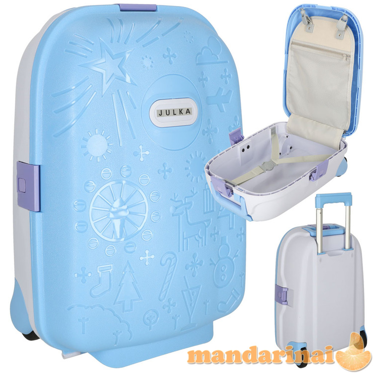 Vaikiškas kelioninis lagaminas ant ratų mėlynos spalvos