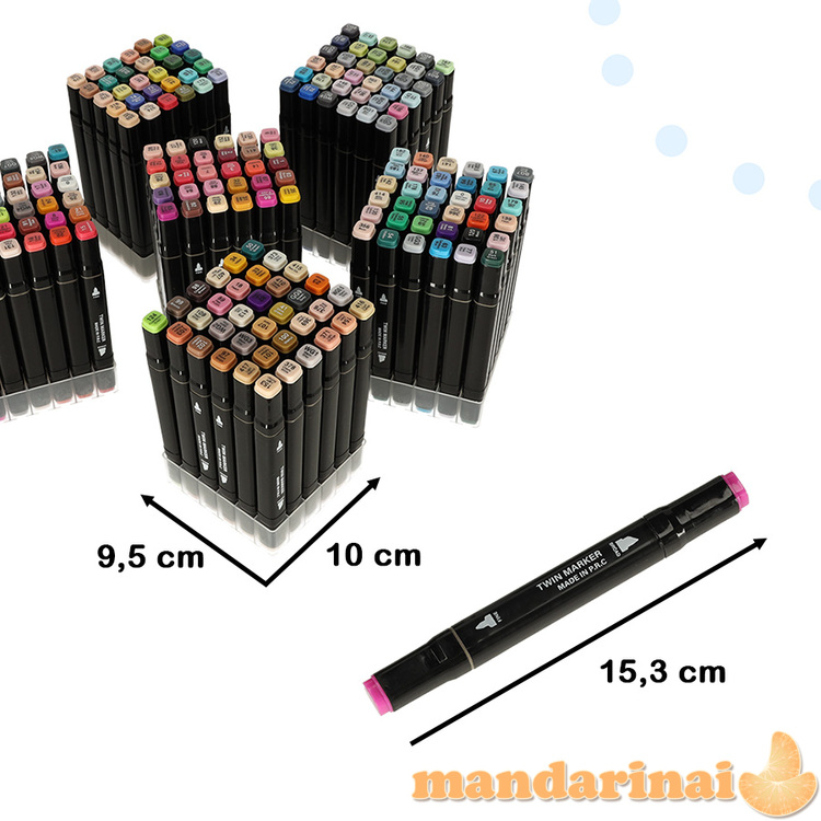 Dvipusiai alkoholio žymekliai dėkle 204 + stovas