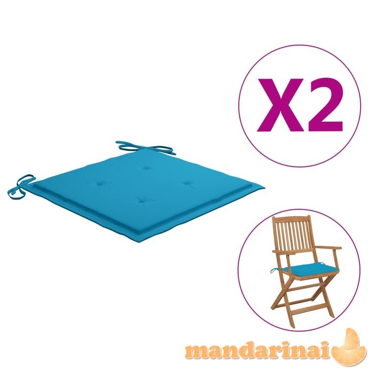 Sodo kėdės pagalvėlės, 2vnt., mėlynos, 40x40x4cm, audinys