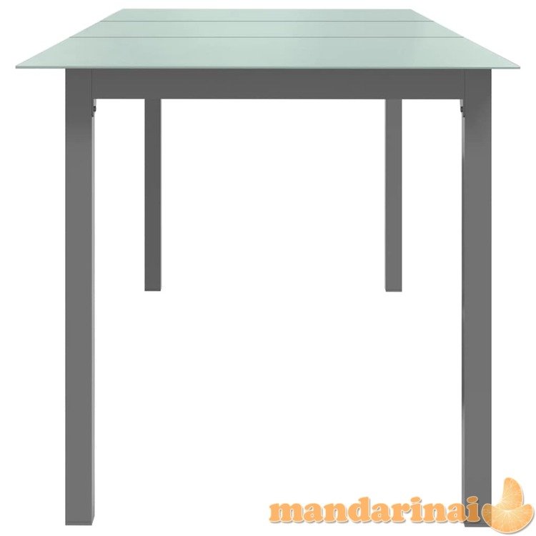 Sodo stalas, šviesiai pilkos, 190x90x74cm, aliuminis, stiklas