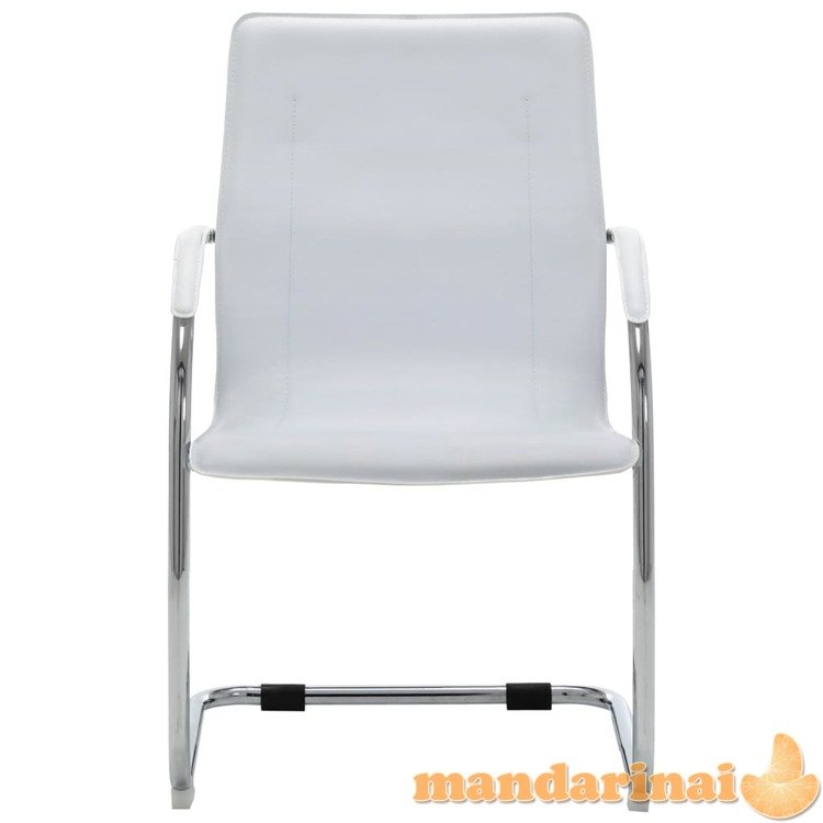 Gembinė biuro kėdė, baltos spalvos, dirbtinė oda