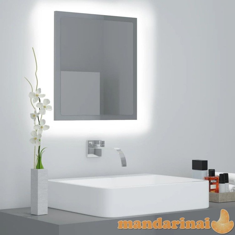 Vonios kambario veidrodis, pilkas, 40x8,5x37cm, mdp, blizgus