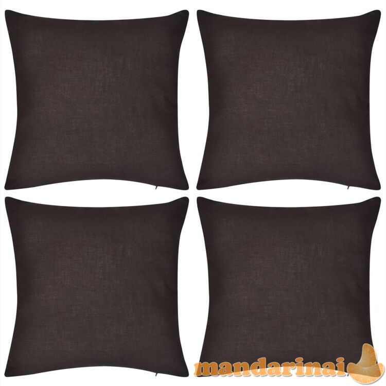 4 rudi pagalvėlių užvalkalai, medvilnė, 50 x 50 cm
