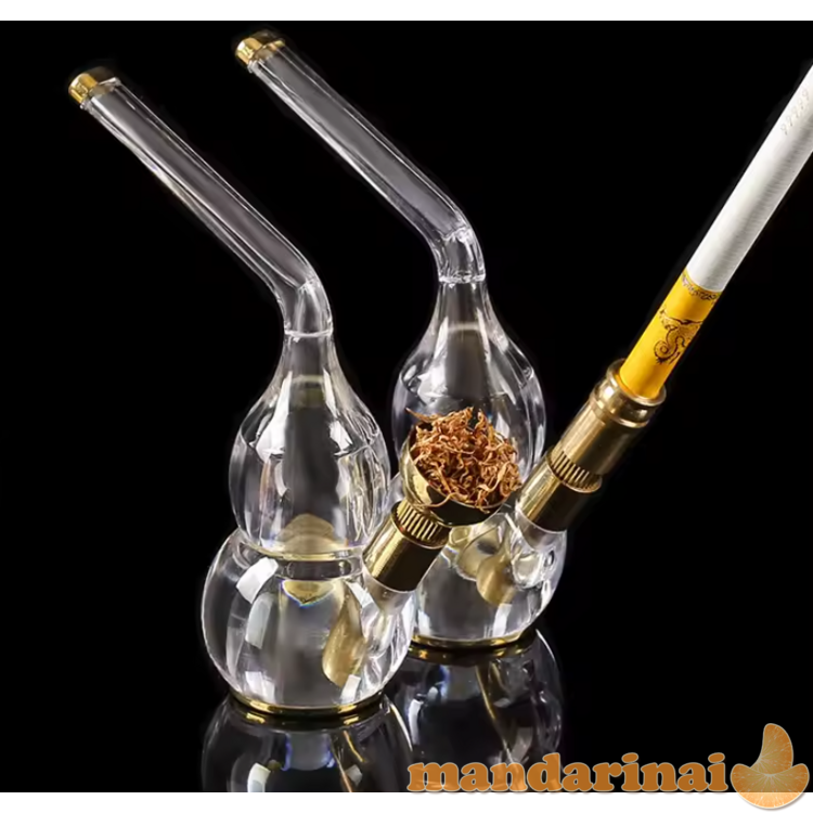 Dviguba cigarečių tabako rūkymo vandens pypkė - mini kaljanas