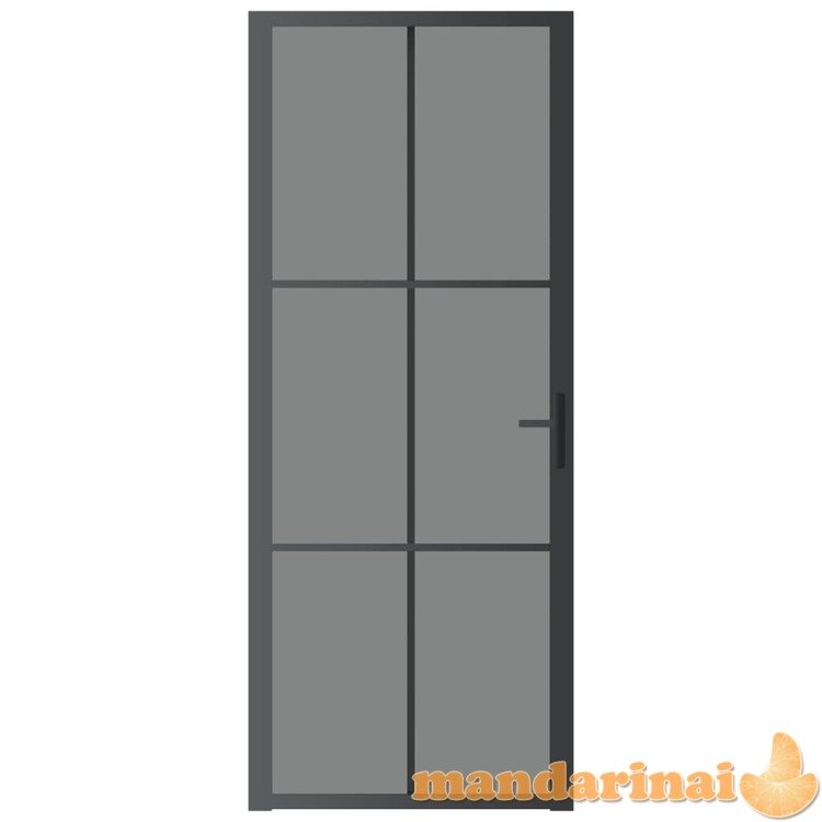 Vidaus durys, juodos, 83x201,5cm, esg stiklas ir aliuminis