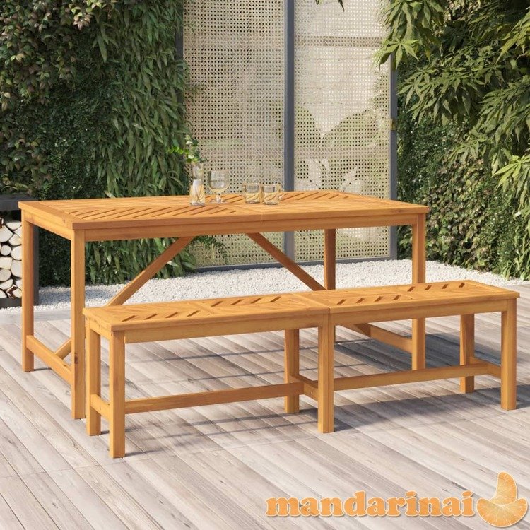 Sodo valgomojo stalas, 150x90x74cm, akacijos medienos masyvas
