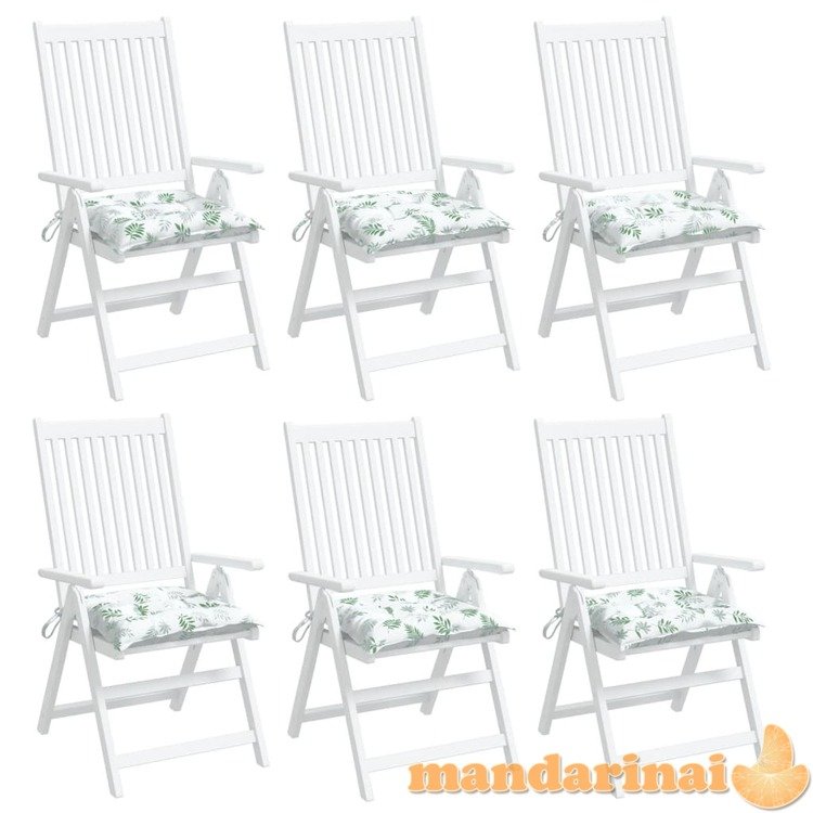 Kėdės pagalvėlės, 6vnt., 50x50x7cm, audinys, su lapais