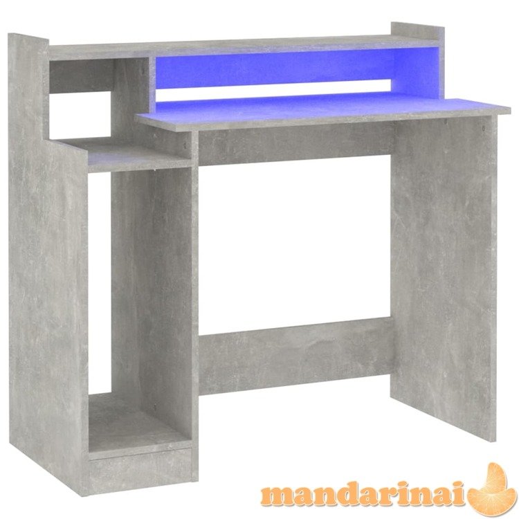 Rašomasis stalas su led, betono pilkas, 97x45x90cm, mediena