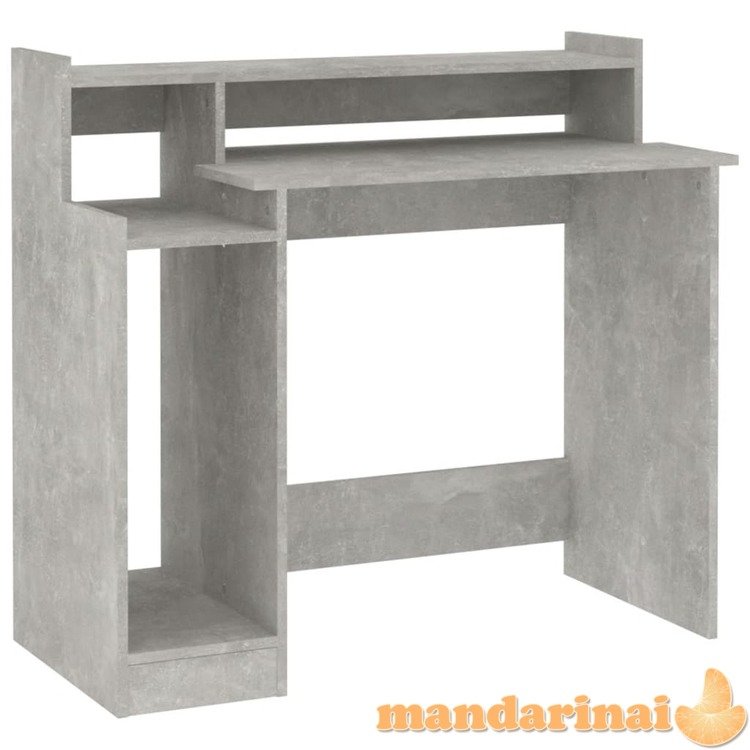 Rašomasis stalas su led, betono pilkas, 97x45x90cm, mediena