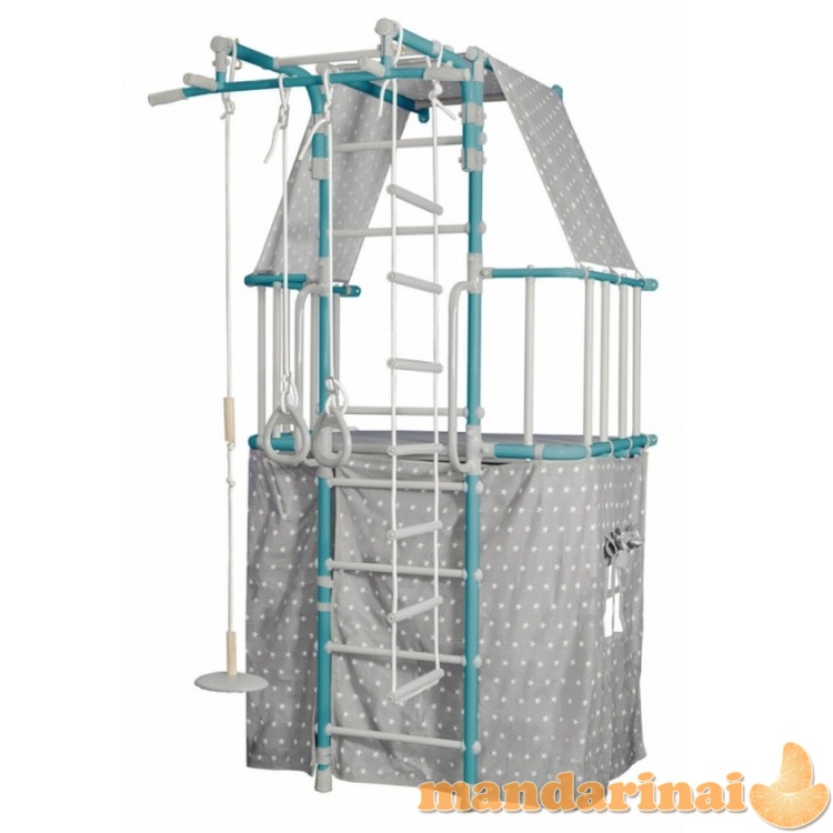 Gimnastikos sienelė SANRO L PASTEL su skersiniu ir palapine, turkio-pilka,  226x115cm