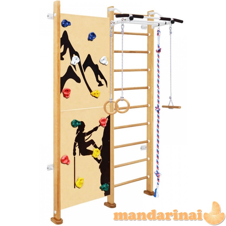 Medinė &scaron;vedi&scaron;ka gimnastikos sienelė SANRO ROCK natūrali, 243x160cm