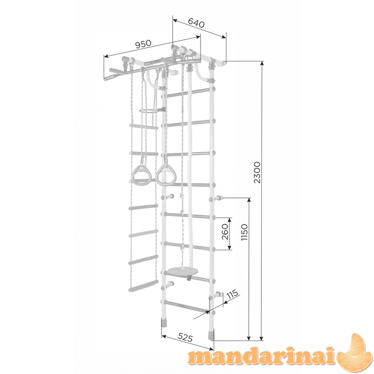 Sporto kompleksas (gimnastikos sienelė) RAINBOW PASTEL, 230x52,5cm