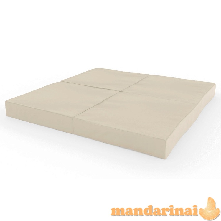 Sulankstomas gimnastikos čiužinys SANRO 100x100x10 cm kreminis (4 dalių)