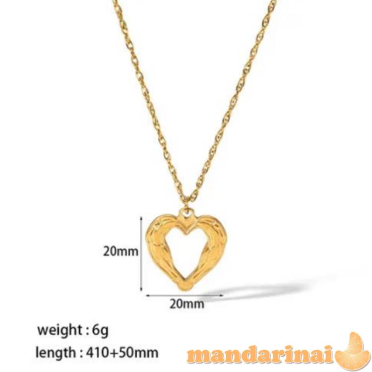 Retro nerūdijančio plieno poliruotas pakabukas-vėrinys 2