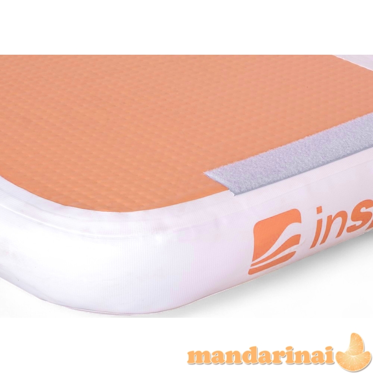 Pripučiamas mank&scaron;tos kilimėlis inSPORTline Airstunt 400 x 100 x 10 cm Mocha Mousse su elektrine pompa