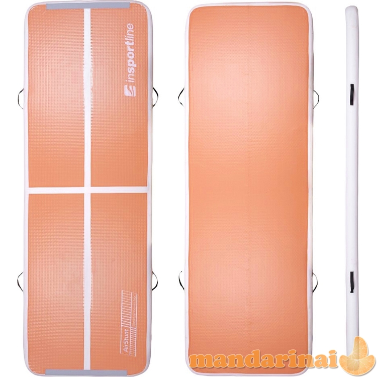 Pripučiamas mank&scaron;tos kilimėlis inSPORTline Airstunt 400 x 100 x 10 cm Mocha Mousse su elektrine pompa