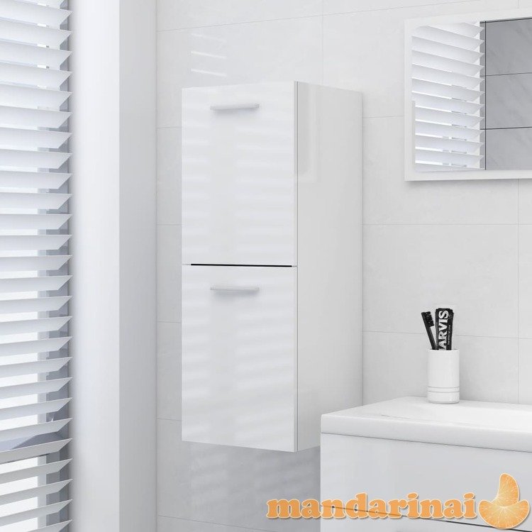 Vonios kambario spintelė, balta, 30x30x80cm, mdp, ypač blizgi