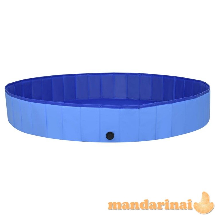 Sulankstomas baseinas šunims, mėlynos spalvos, 200x30cm, pvc