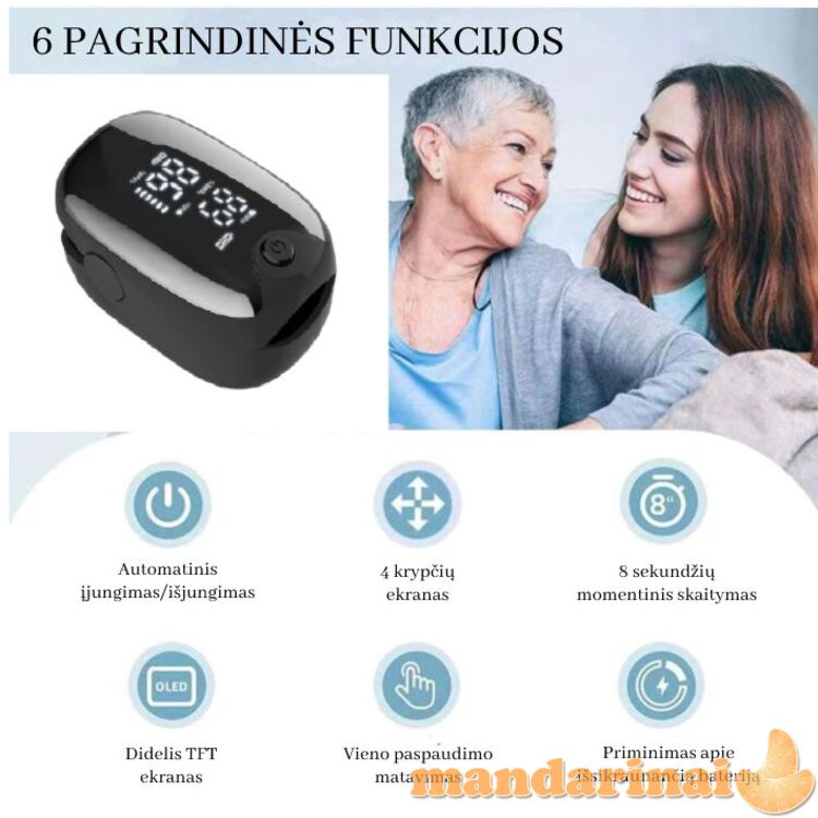 OKSIMETRAS-DEGUONIES KIEKIO IR PULSO MATUOKLIS