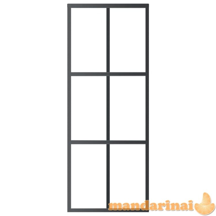 Stumdomos durys, juodos, 76x205cm, esg stiklas ir aliuminis