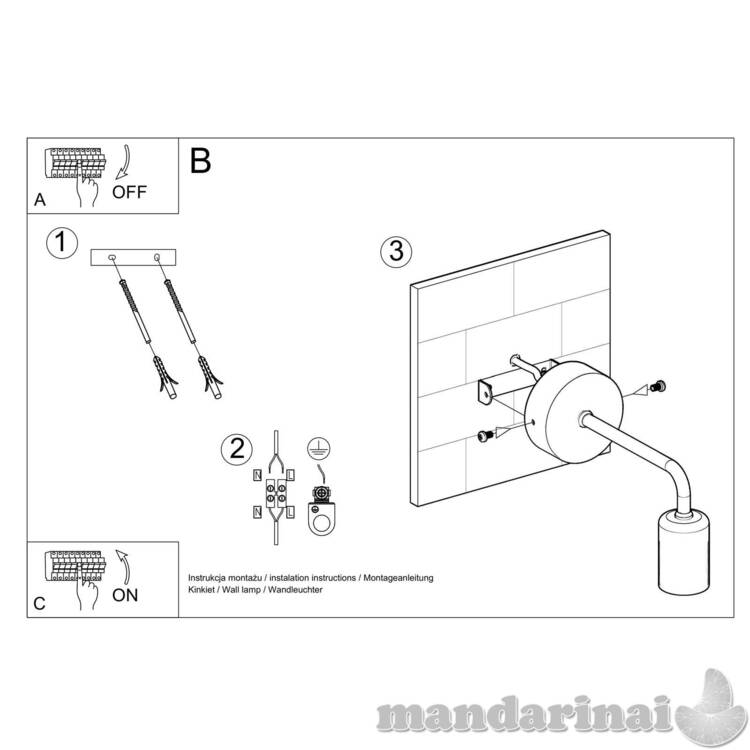 Sieninis šviestuvas Duomo 4