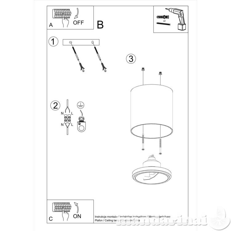 „Tiube“ Lubinis šviestuvas balta 5