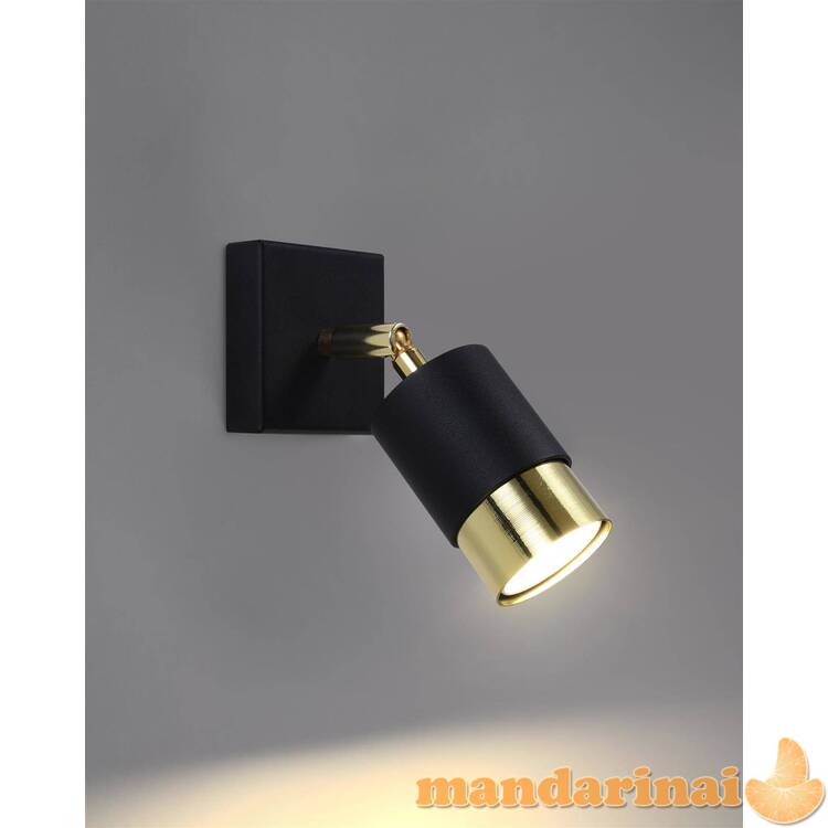 Sieninis šviestuvas nero juodas/auksinis
