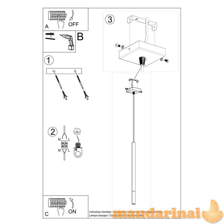 Pakabinama lempa Mozaica 1 juoda/auksinė 4
