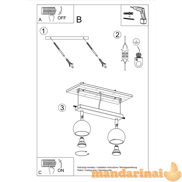 OCULARELubinis šviestuvas 2 juodas spalvos