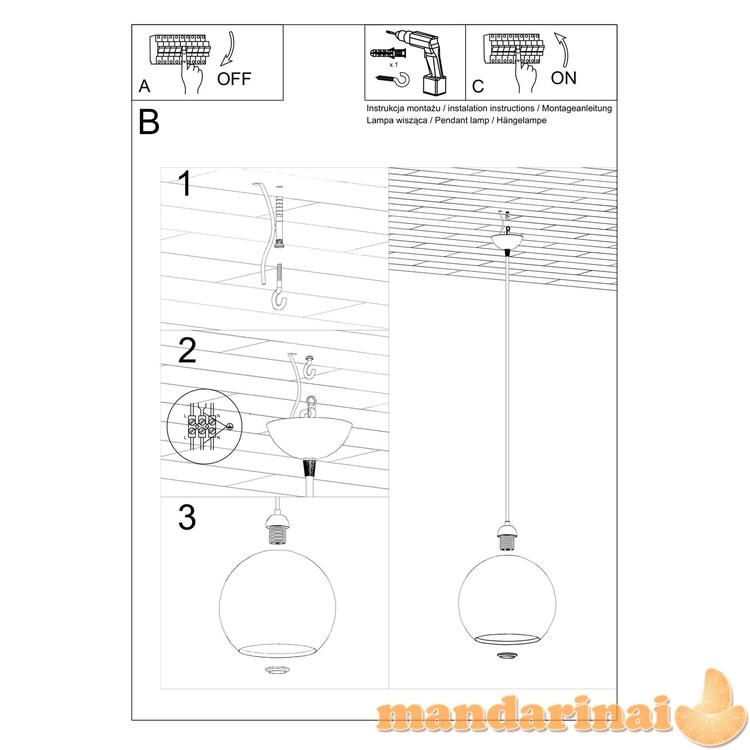 Pakabinama lempa rutulys baltas