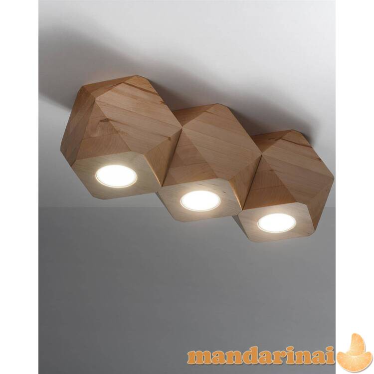 Lubinis šviestuvas Woody 3 Natūrali mediena