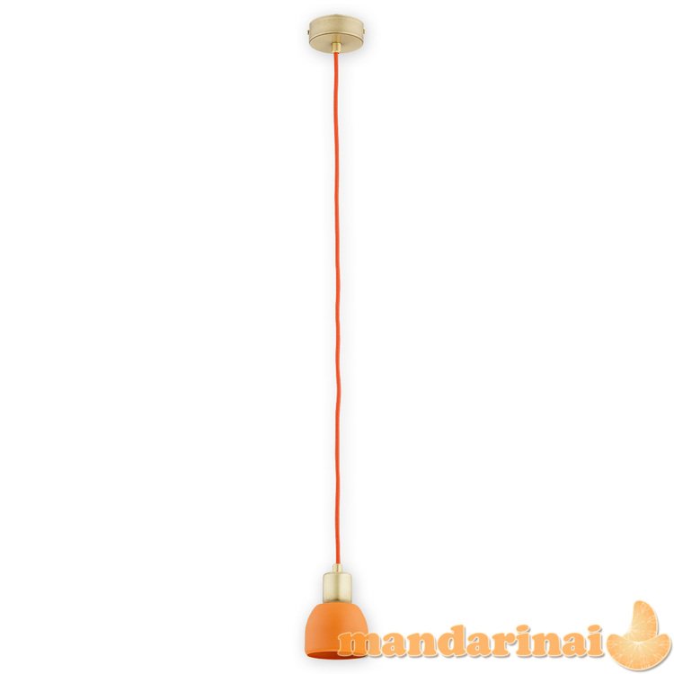 Piu viengubas pakabinamas šviestuvas - 1 lemputė (for 1 wire) - sendintas + oranžinė 