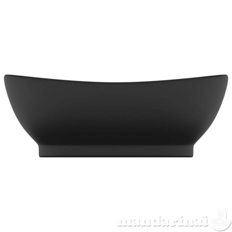Prabangus praustuvas, matinis juodas, 58,5x39cm, keramika