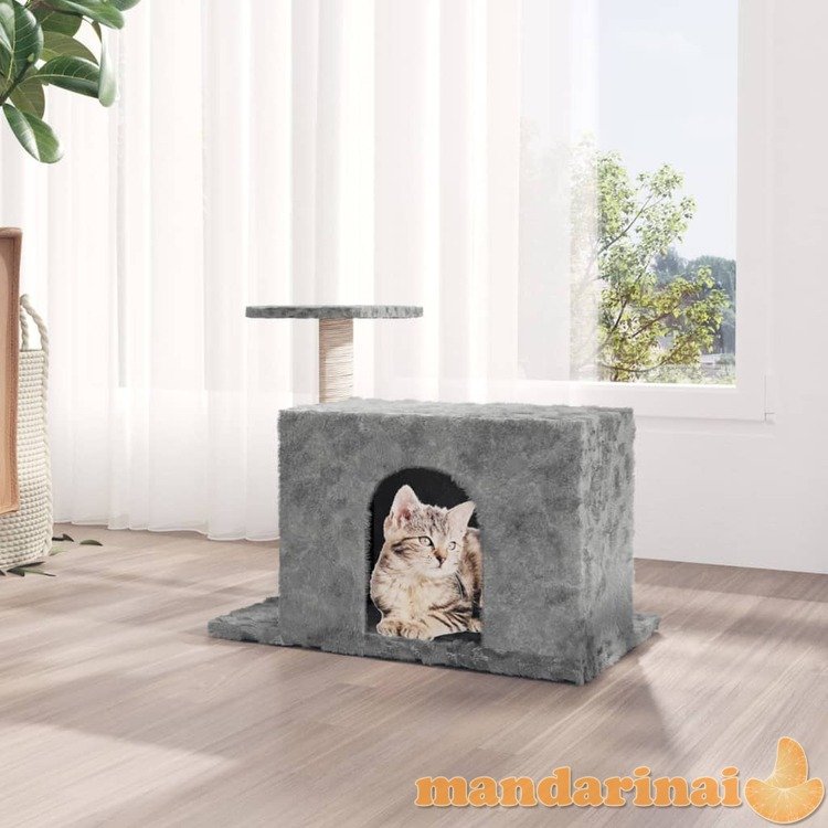 Draskyklė katėms su stovu iš sizalio, šviesiai pilka, 51cm