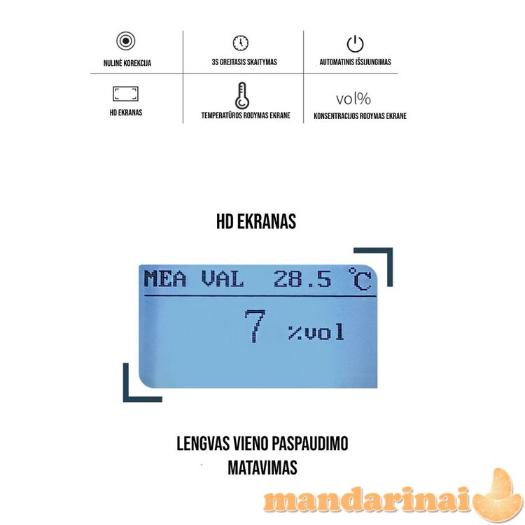 Skaitmeninis refraktometras alkoholio koncentracijai matuoti