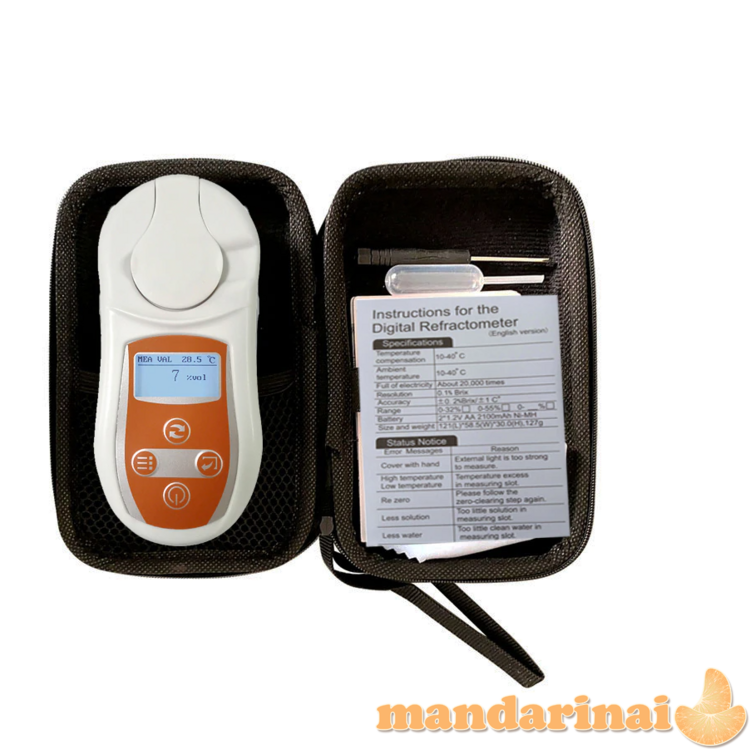 Skaitmeninis refraktometras alkoholio koncentracijai matuoti