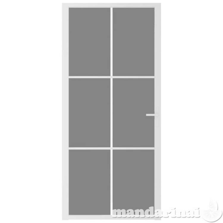 Vidaus durys, baltos, 93x201,5cm, esg stiklas ir aliuminis