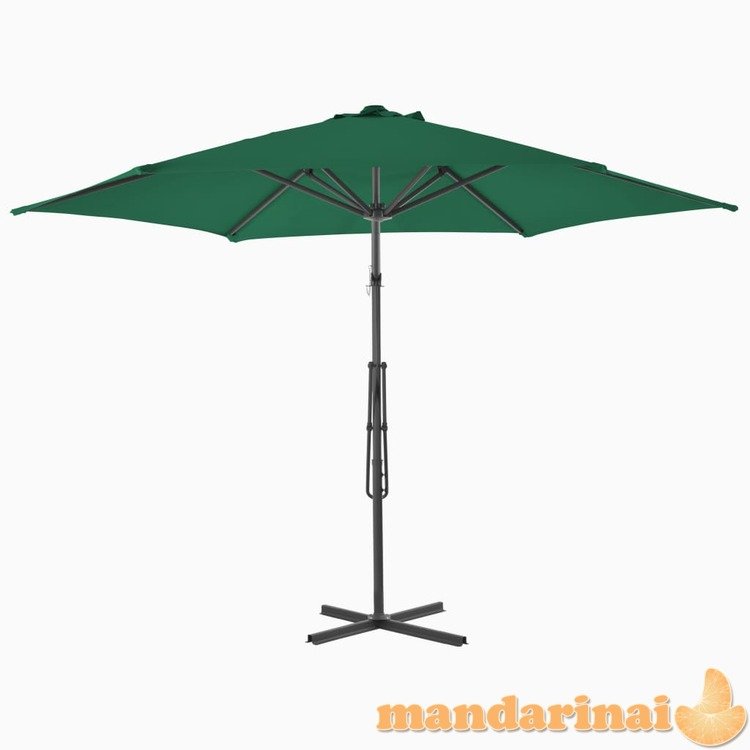 Lauko skėtis su plieniniu stulpu, žalio sp., 300 cm