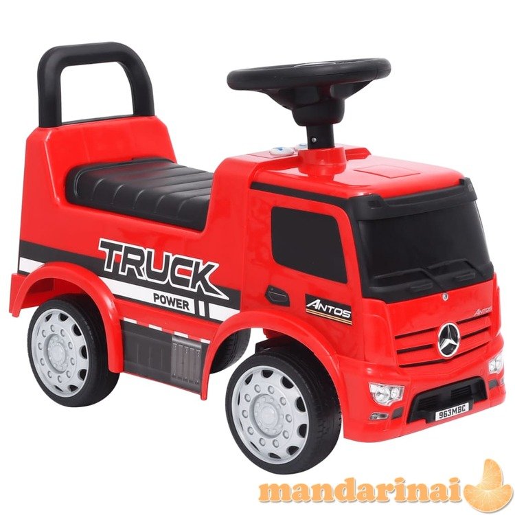 Paspiriamas vaikiškas sunkvežimis mercedes-benz, raudonas