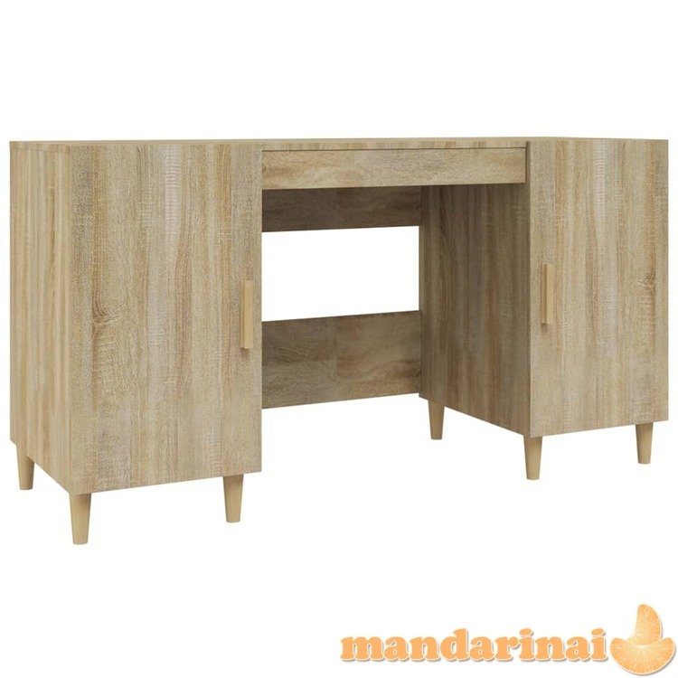 Rašomasis stalas, ąžuolo spalvos, 140x50x75cm, apdirbta mediena