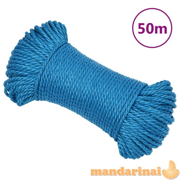 Darbo virvė, mėlynos spalvos, 6mm, 50m, polipropilenas