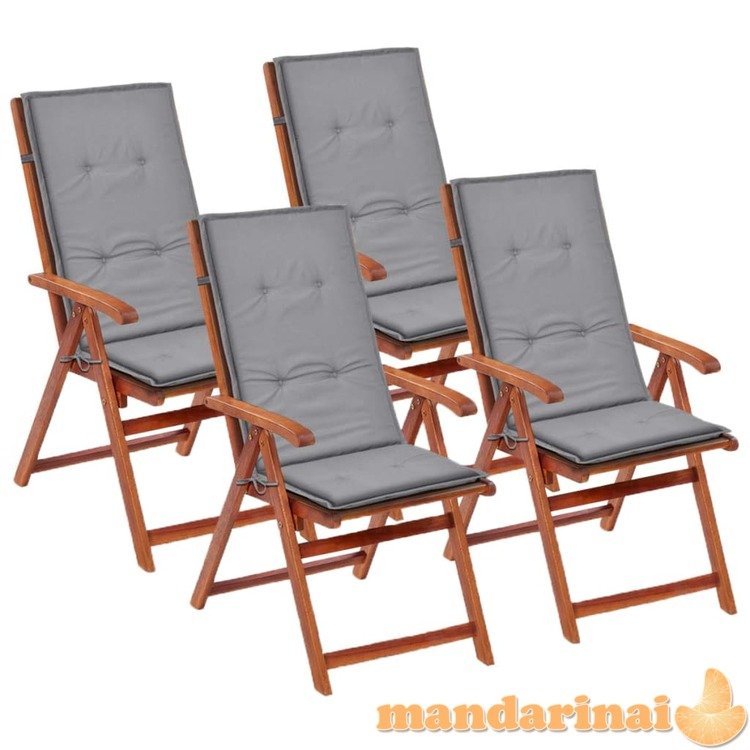 Sodo kėdės pagalvėlės, 4vnt., pilkos, 120x50x3cm